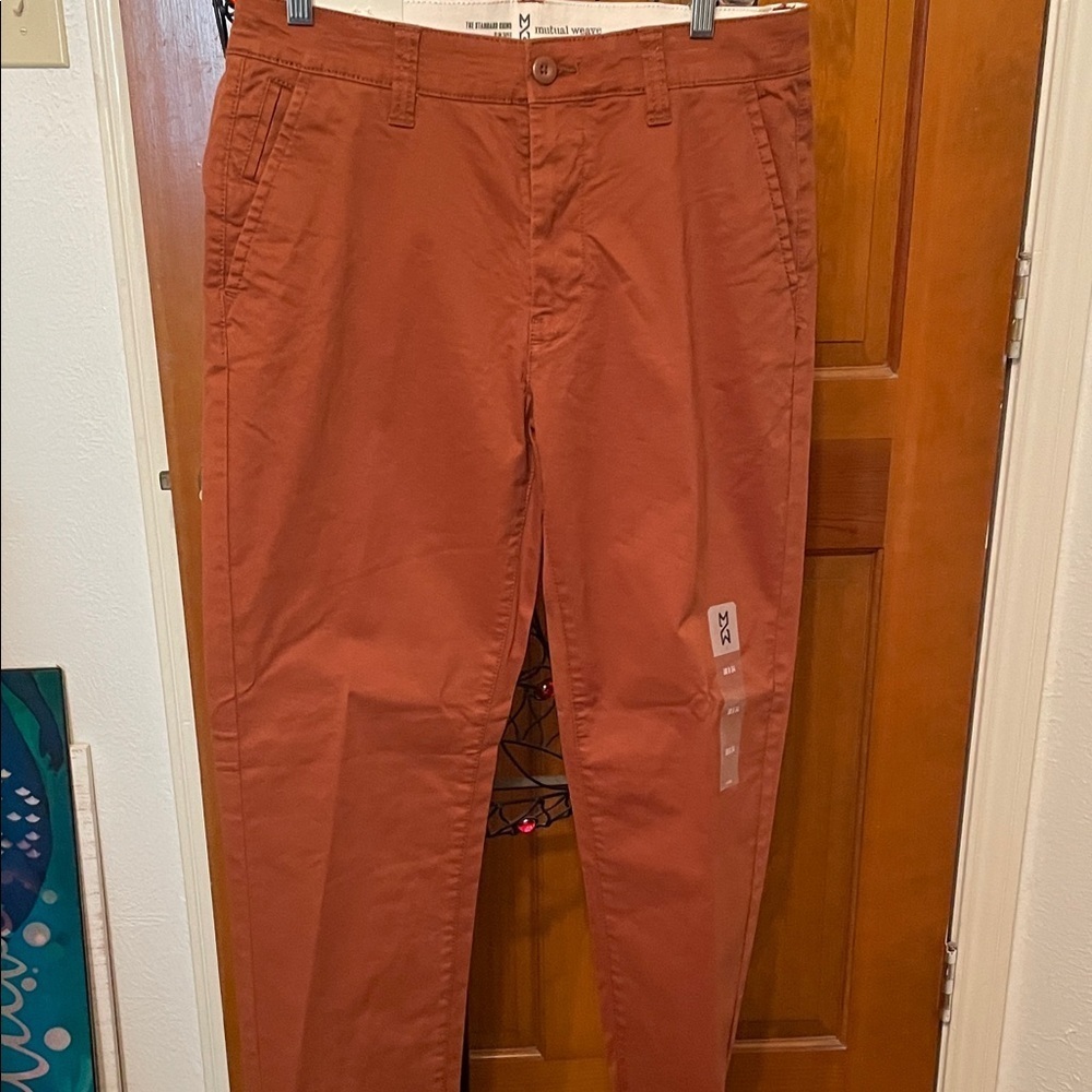 ๐๐๐BOGOHO ๐๐๐Men's Mutual Weave Rust Chinos-30x34 - Picture 2 of 12